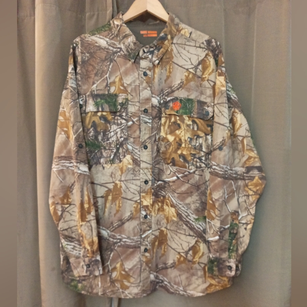 Game Winner Camouflage Thick Long Sleeve Hunting Shirt W/Pockets 2XL